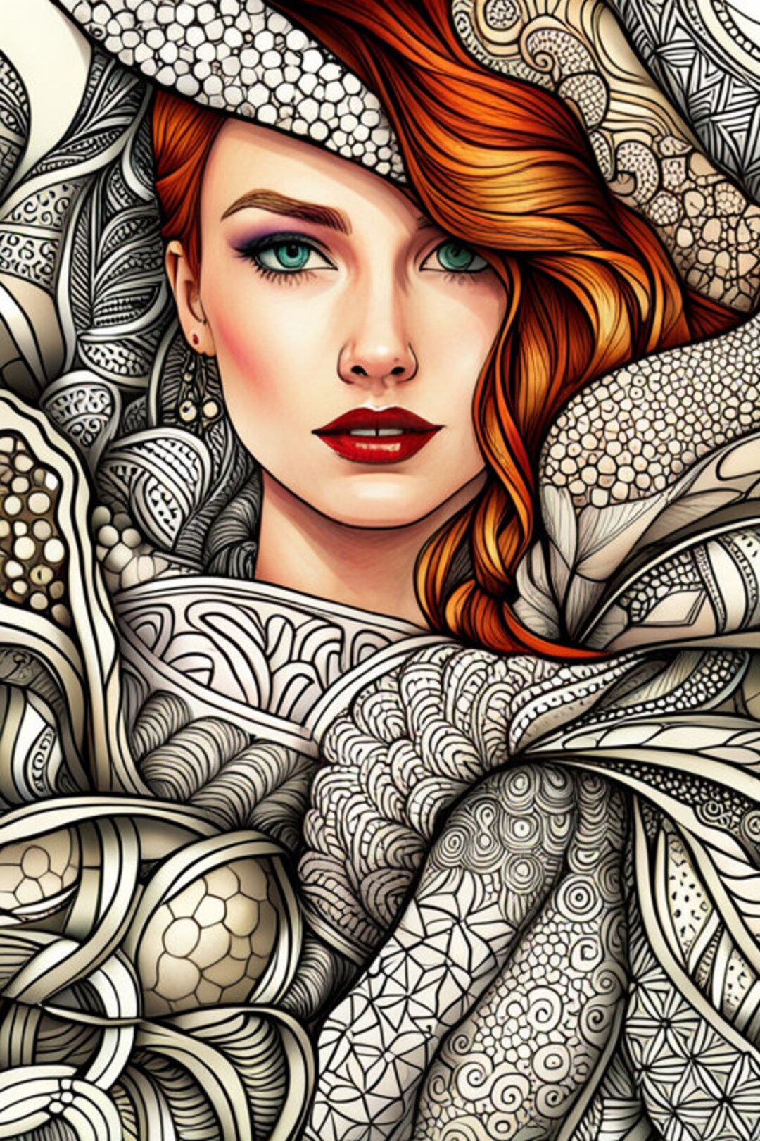 Zentangle Coloring Book Etsy