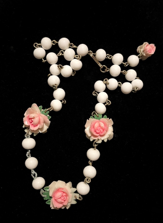 Vintage Floral 1950's Necklace - image 2