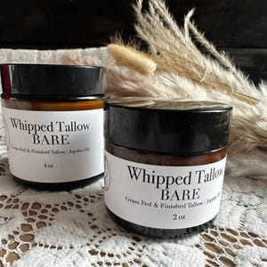 Whipped Tallow With Grass Fed and Grass Finished Jojoba Oil Vitamin E Oil Diaper Rash Eczema Nourishing