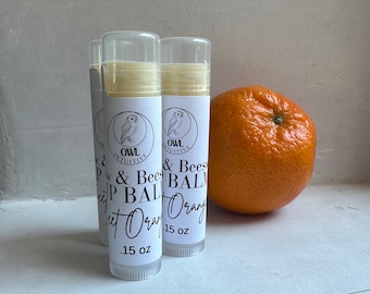 Bálsamo labial de sebo y cera de abejas, aceites esenciales naturales