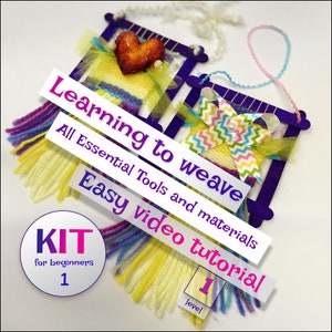 Weaving Kit with Video Tutorial for Beginners, Learn to Weave a Wall Hanging