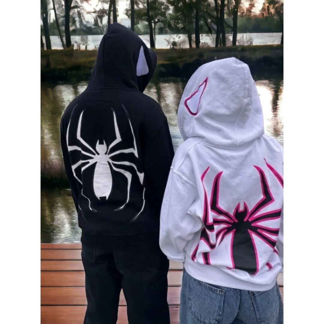 Spiderweb Y2k Zip up Hoodie Full Zip Spider Hoodie Etsy