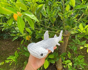 Crochet Hammerhead Shark Plush Handmade Great Hammerhead Shark