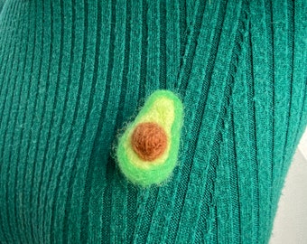 Amazing Avocado Needle Felted Pin