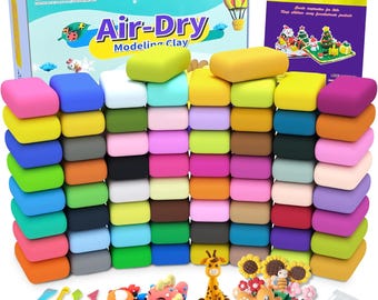 Kit di argilla a essiccazione all'aria in 90 colori con strumenti per modellare per bambini, set fai da te per la creazione di oggetti in argilla, argilla morbida atossica a essiccazione all'aria per arti e mestieri.