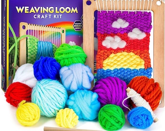 Kit de telar de madera para principiantes, kit de telar para manualidades para niños, marco de telar multiusos, kit de inicio para tapices.
