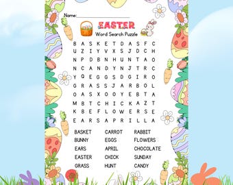 Sopa de letras de Pascua para niños (Descarga digital)