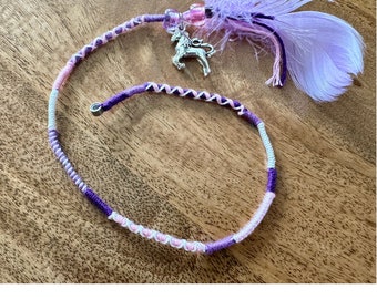 Trendy Ibiza unicorn hair accessories, hair wraps for children - incl. charm and beads