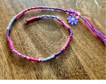 Trendy Ibiza flower hair accessories, hair wraps for children - incl. charm and beads