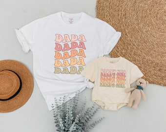 Personalized Dada and Dada's Girl Shirts, Dad and Baby Matching Outfit, Dada's Girl, Retro Dada Shirt, Daddy's Girl Outfit, 1st Father's Day