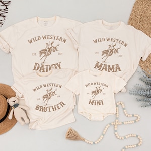 How The West Was One Birthday Outfit, Cowboy 1st Birthday, Wild West Tee, Western Birthday Shirts, Matching Family Shirt, Bull Skull Romper