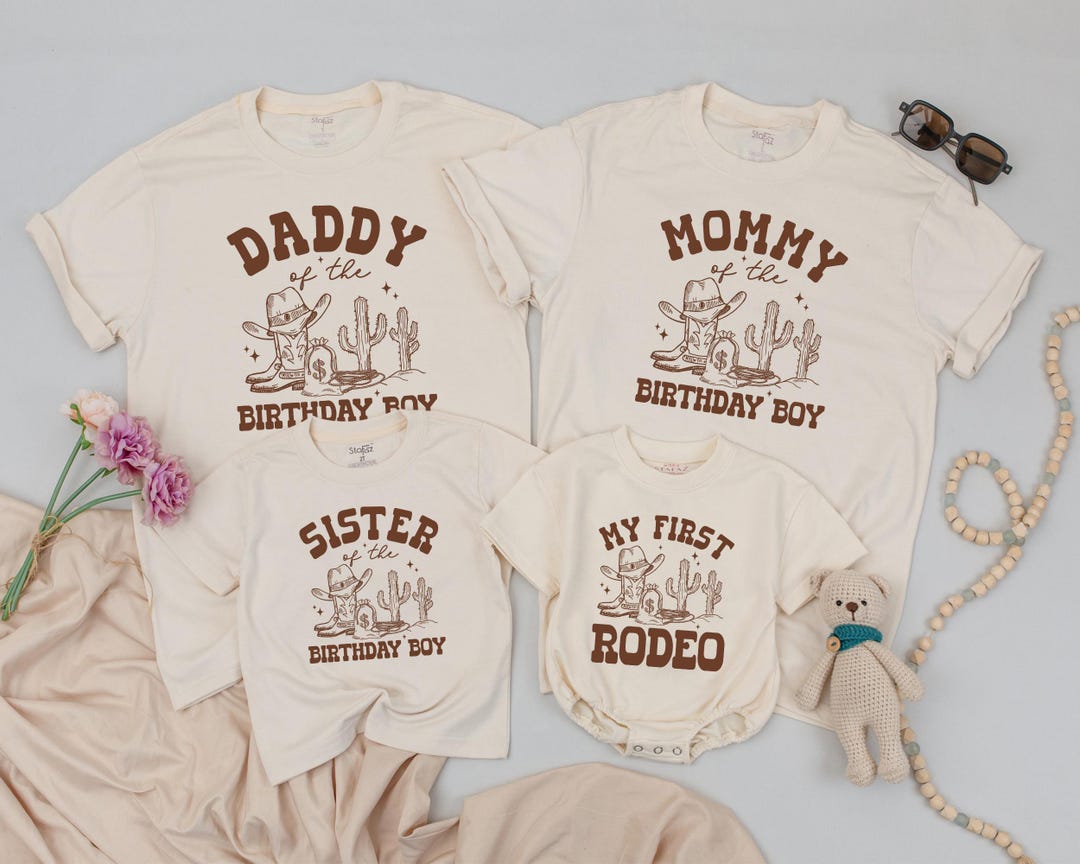 My First Rodeo 1st Birthday Family Matching Shirts – Rodeo Theme Baby ...