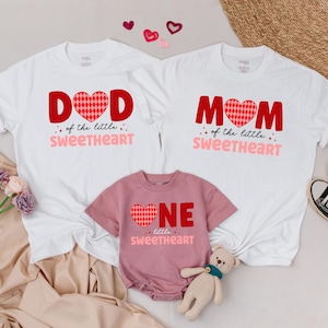 One Little Sweetheart, Valentine Heart First Birthday Matching Family, Personalized Valentines Day Outfit, Mom and Baby Gift, Kids Valentine