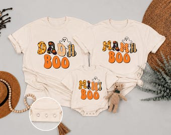 Personalized Halloween Family Shirts, Mama Dada Mini Matching Family Shirts, Custom Halloween Family Outfit, Ghost Pumpkin Family Tee