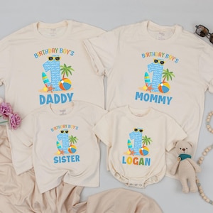 Summer 1st Birthday Family Shirts, First Birthday Beach Outfit, Matching Family Vacation Shirts, Tropical Birthday Party Outfit