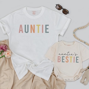 Auntie and Auntie&#39;s Bestie Shirts, Auntie Me Shirts, Aunt Niece Shirts, Best Gifts for Aunt, Aunt Nephew Gift, Mother&#39;s Day Gift