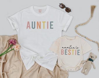 Auntie and Auntie's Bestie Shirts, Auntie Me Shirts, Aunt Niece Shirts, Best Gifts for Aunt, Aunt Nephew Gift, Mother's Day Gift