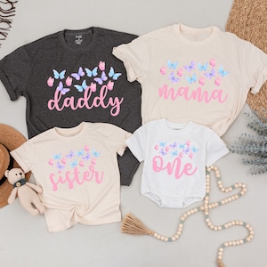Butterfly Matching Family Birthday Shirts, Butterfly First Birthday Shirts, Butterfly Birthday Outfit, Birthday Girl Mommy and Me Shirt
