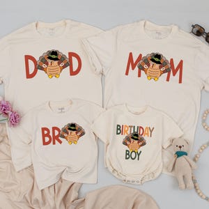 Turkey 1st Birthday Boy Shirt – My Little Turkey Is One, Thanksgiving Fall First Birthday Outfit, Matching Family Shirts, Kids Fall Birthday