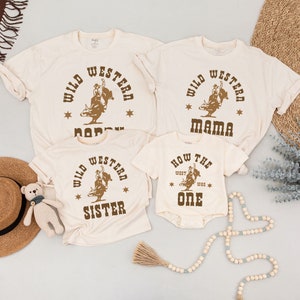 Retro Western Shirts, How The West Was One Birthday Outfit, Cowboy 1st Birthday, Western Birthday Shirt, Matching Family Shirt, Mommy and Me