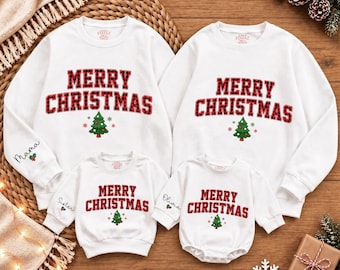 Sudaderas navideñas familiares personalizadas, conjuntos navideños a juego, sudadera familiar a juego, regalo de Navidad