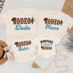 My First Rodeo Family Shirt, 1st Rodeo Western Farm Theme, Birthday Party T-shirt, Western Baby Clothes, Matching Family Outfit