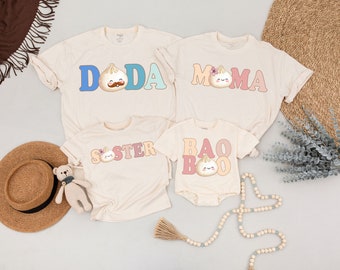 Custom Name Baby Bao Matching Shirts, Little Dumpling Outfit, Pregnancy Reveal Tee, Newborn Coming Home, Baby Shower Gift, Family Matching