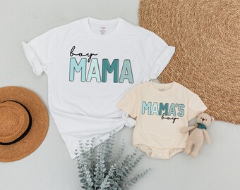 Boy Mama and Mamas Boy Matching Outfit, Custom Family, Baby Shower Gift, Mama Shirt, Son and Mom Matching Toddler Shirt, Boy and Mom Outfit