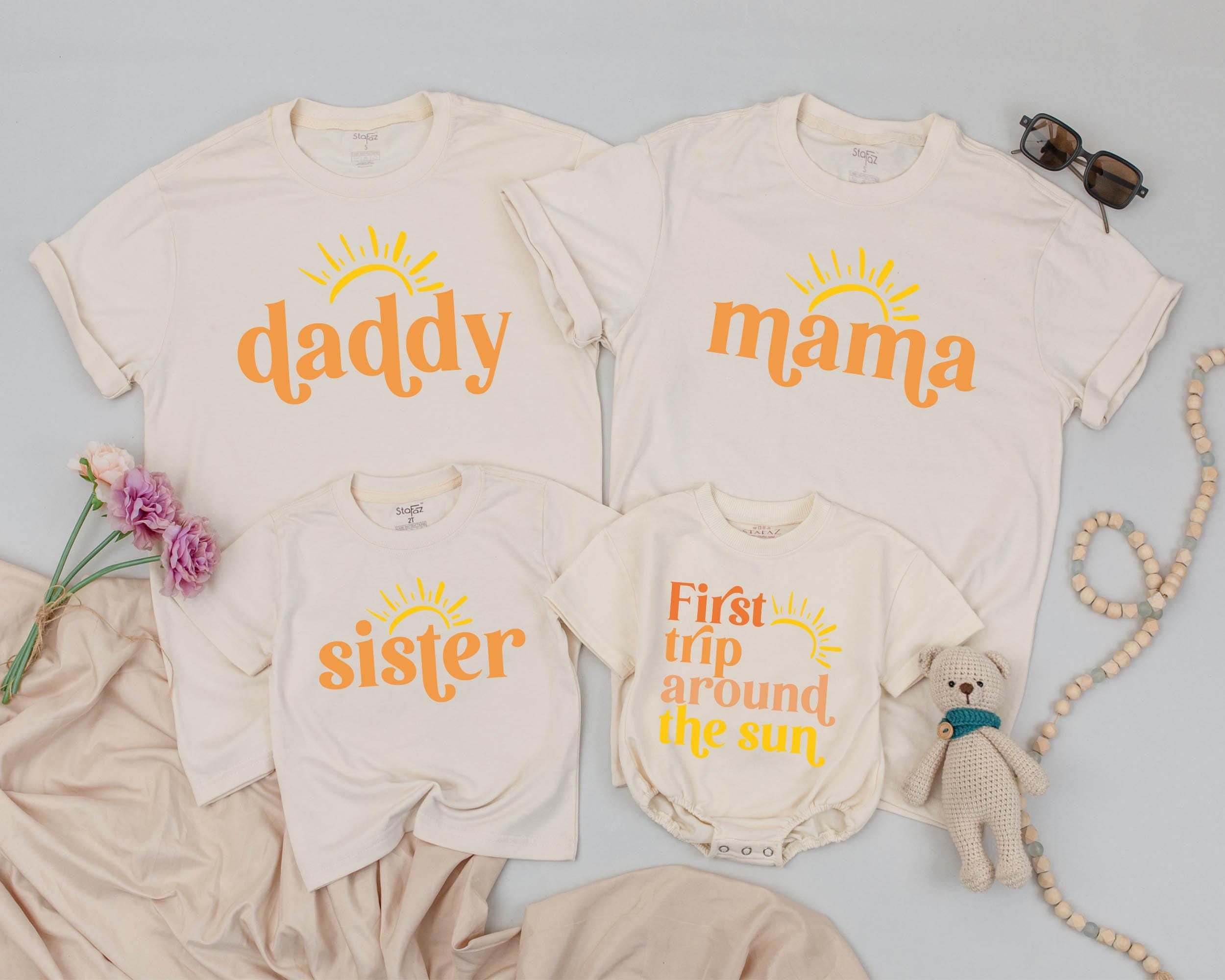 First Trip Around The Sun Birthday Shirt, Sun Matching Family Shirts, First Trip Birthday Outfit, Boho Sunshine Birthday, Mommy and Me Shirt
