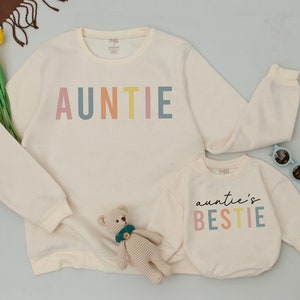 Auntie and Auntie&#39;s Bestie Sweatshirts, Auntie Me Sweatshirts, Aunt Niece Sweatshirts, Gift for Aunt, Aunt Nephew, Personalized Mom&#39;s Gift