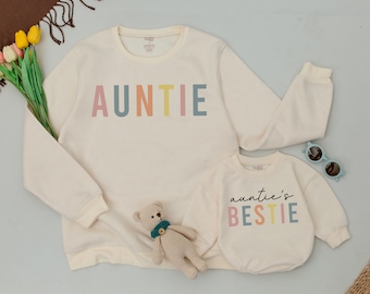 Auntie and Auntie's Bestie Sweatshirts, Auntie Me Sweatshirts, Aunt Niece Sweatshirts, Gift for Aunt, Aunt Nephew, Personalized Mom's Gift