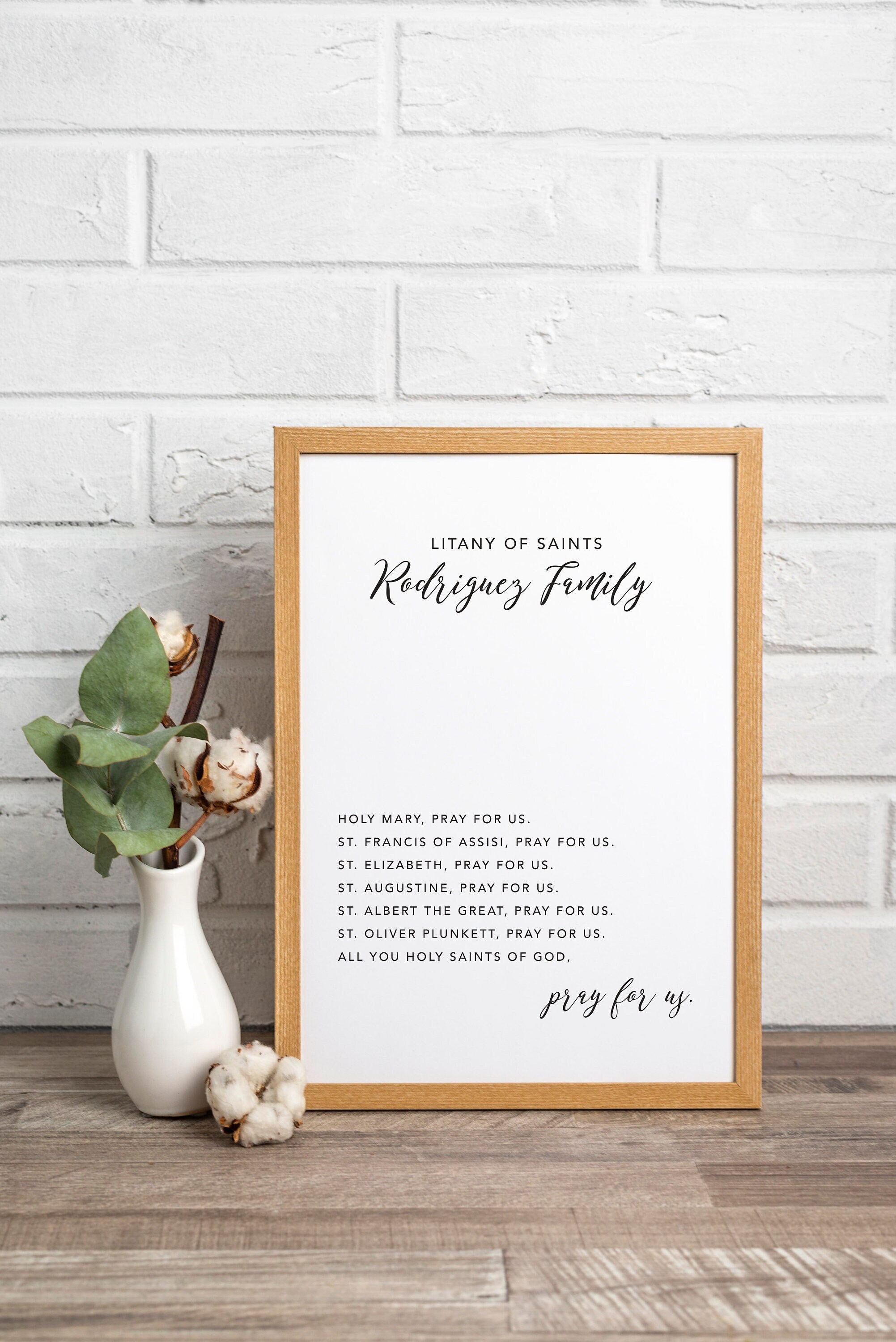 CUSTOM Family Litany of Saints Digital File - Etsy