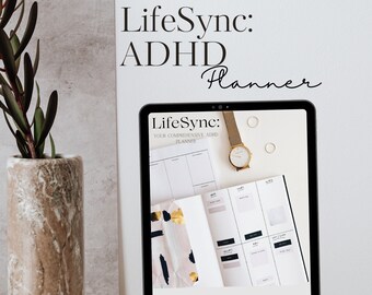 PLR ADHD Planner Adult, Adhd Productivity planner, Adhd planner bundle, PLR Adhd organization planner, Goodnotes planner, Canva Resell Temp