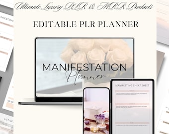 PLR Digital Manifestation Planner, Dream Journal PLR,  Self-Care Worksheet, Daily Gratitude Journal, Vision Board, Passive income