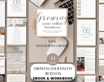 MRR Growing online business ebook, make money online, MRR ebook, business coaching, business startup, online course, PLR template, planner