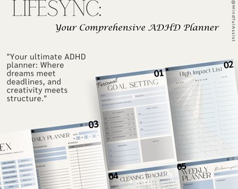 PLR ADHD Planner, ADHD Productivity Planner, Cityscape theme, Organization Planner, Resell Canva planner, Plr, Digital planner