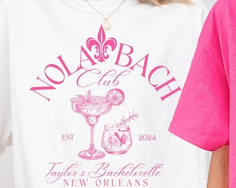 Custom New Orleans Bachelorette Shirt: NOLA Bach Club Comfort Colors Tee