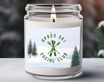 Apres Ski Eco-friendly Scented Candle, Fun Holiday gift for skier