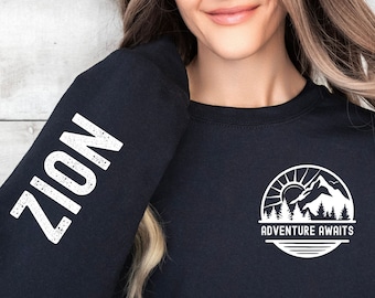 Sweatshirt Zion National Park: wandelavontuur met ronde hals