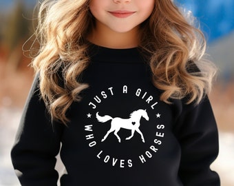 Girl Horse Lover Girl's Sweatshirt: Fun Equestrian Gift