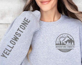 Yellowstone sweatshirt, Yellowstone Adventure sweater, Hiking Yellowstone shirt, Yellowstone National Parks shirt, western shirt