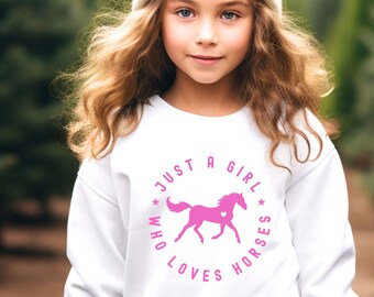 Girl Horse Lover Sweatshirt, Equestrian Gift