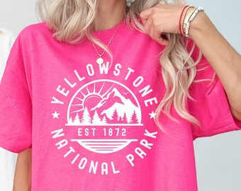 Yellowstone National Park t-shirt, Yellowstone camping trip shirt, Camping tshirt, Yellowstone hiking shirt, gift for camper, adventure tee