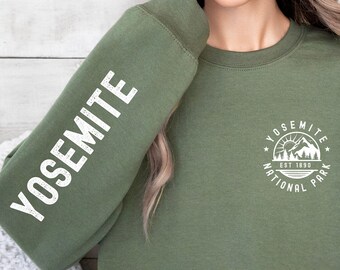 Sweatshirt Yosemite National Park: graphic op mouw, campingtrui