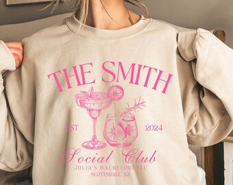 Personalisiertes Bachelorette Sweatshirt: Benutzerdefinierte Social Club Brautparty Shirt