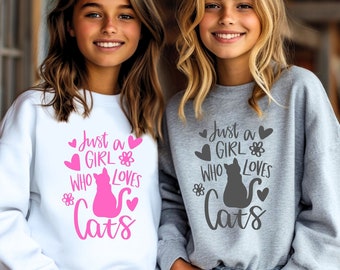 Cat Lover Girl sweatshirt, cute Cat sweatshirt for Swiftie , Gift for girl cat lover, cute Cat shirt, Gift for a Girl Who Loves Cats