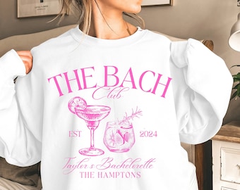 Custom Bachelorette Sweatshirt: Hamptons Beach Bach Club Shirt