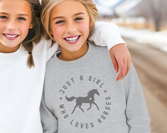 Horse Lover Girl Sweatshirt: Equestrian Gift for Girl Rider