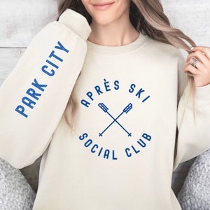 Park City Apres Ski sweatshirt, Ski Sweater, Gifts for Her, Gift for Skier, Apres ski shirt, Winter sports shirt, Christmas gift for skier