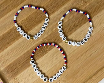 Custom Formula 1 Friendship Bracelets 2026 Season - Team Racing Bulls, Liam Lawson & Arvid Lindblad